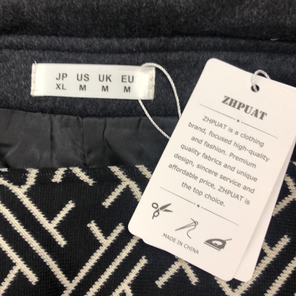 ZHPUAT Men’s wool overcoat in Gray Size Medium - Picture 8 of 9